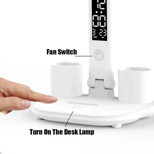 Led Multifunction Table Lamp With Folding Fan