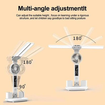 Led Multifunction Table Lamp With Folding Fan