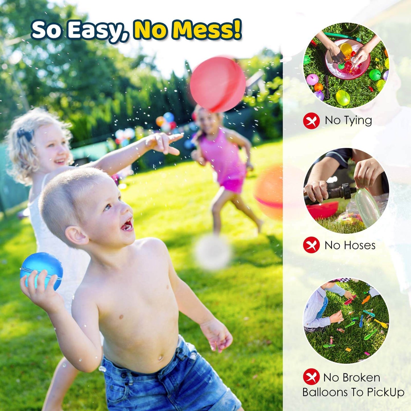 Magnetic Reusable Water Balloons Outdoor Water Summer Fun Toys