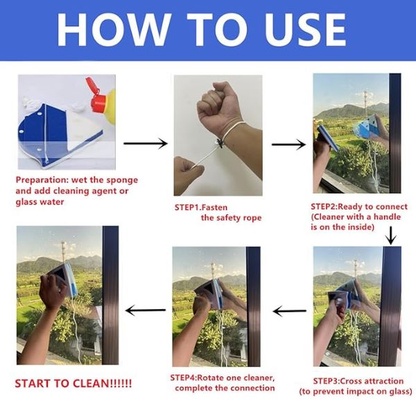 Magnetic Window Cleaner | WINDOWSWIPE | 3+3 FREE Extra Towels