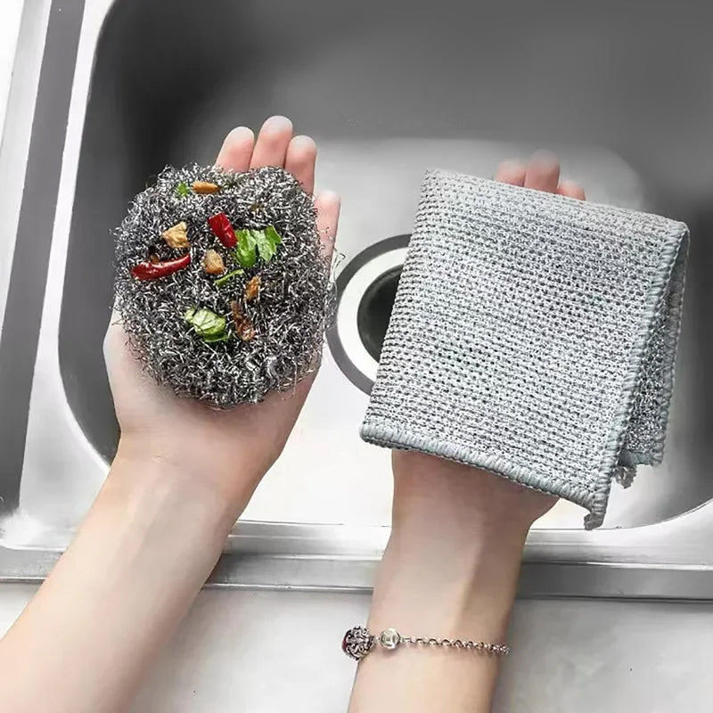 Multipurpose Wire Dishwashing Rags for Wet and Dry