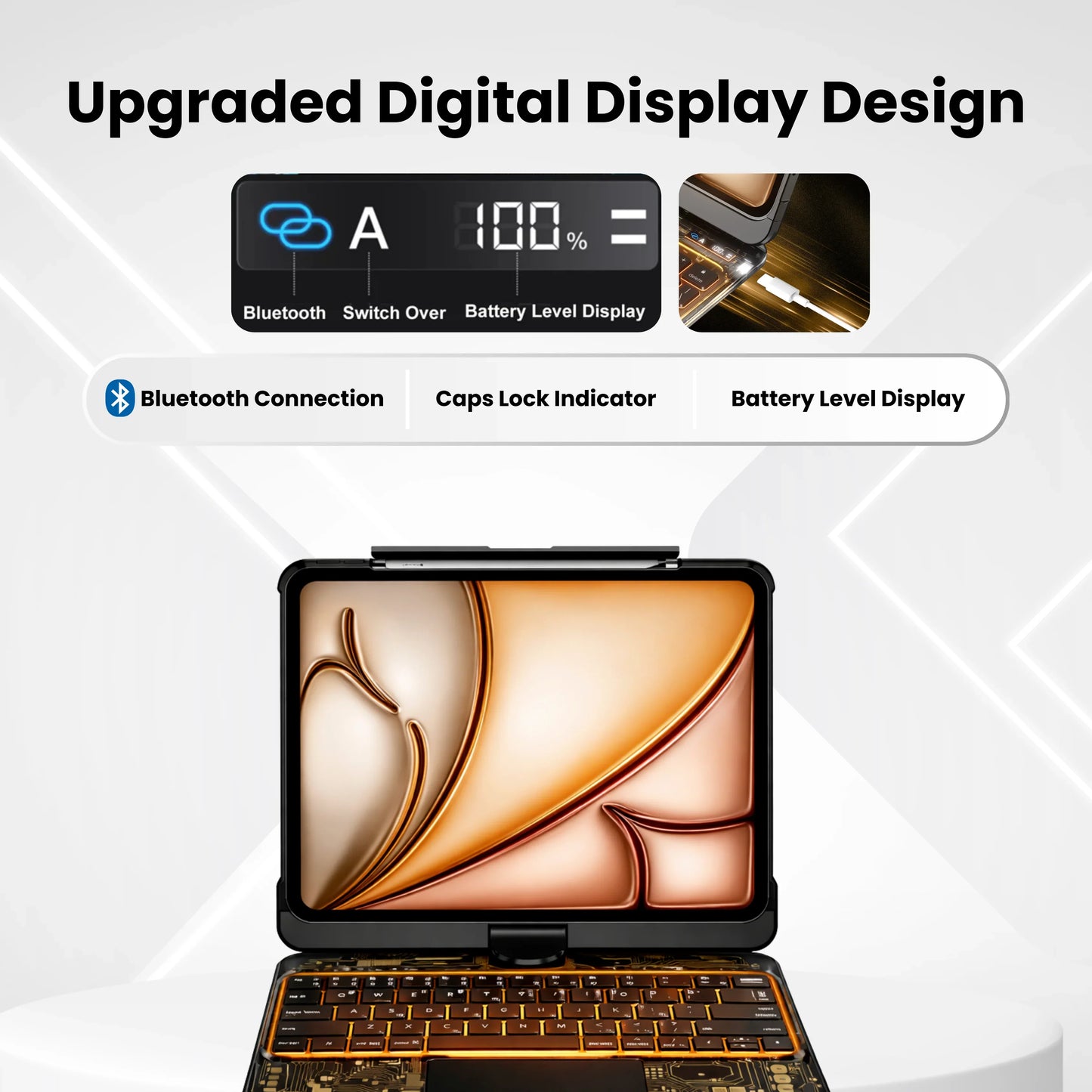 Y2K Transparent 360° Rotating iPad Keyboard Case