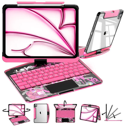 Y2K Transparent 360° Rotating iPad Keyboard Case