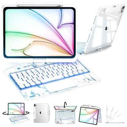 Y2K Transparent 360° Rotating iPad Keyboard Case