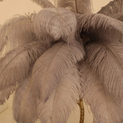 Luxury Ostrich Feather Resin LED Floor Lamp