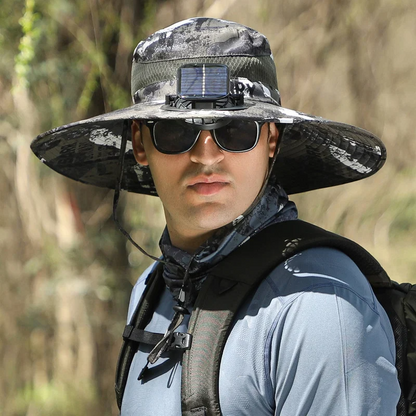 🔥EARLY SUMMER SALE 50% OFF⚡- Outdoor Wide Brim Sun Hat With Solar Fan