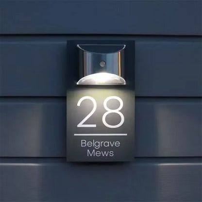 PERSONALIZED SOLAR MODERN DOOR PLAQUE