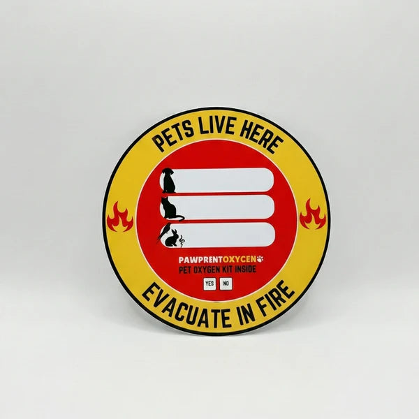 Pet Alert Fire Rescue Window Decal - Pack of 5 (buy one get 1 free)