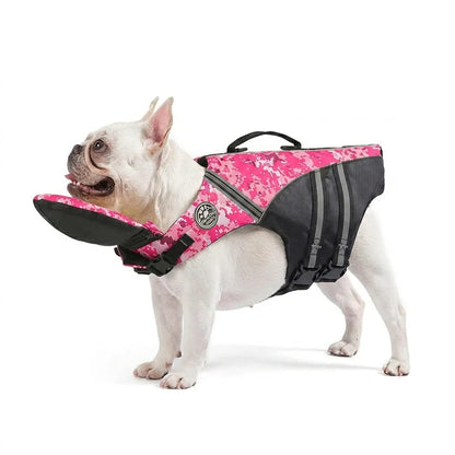 Dog Life Jacket – Adjustable Pet Swimming Vest with Chin Support & Rescue Handle