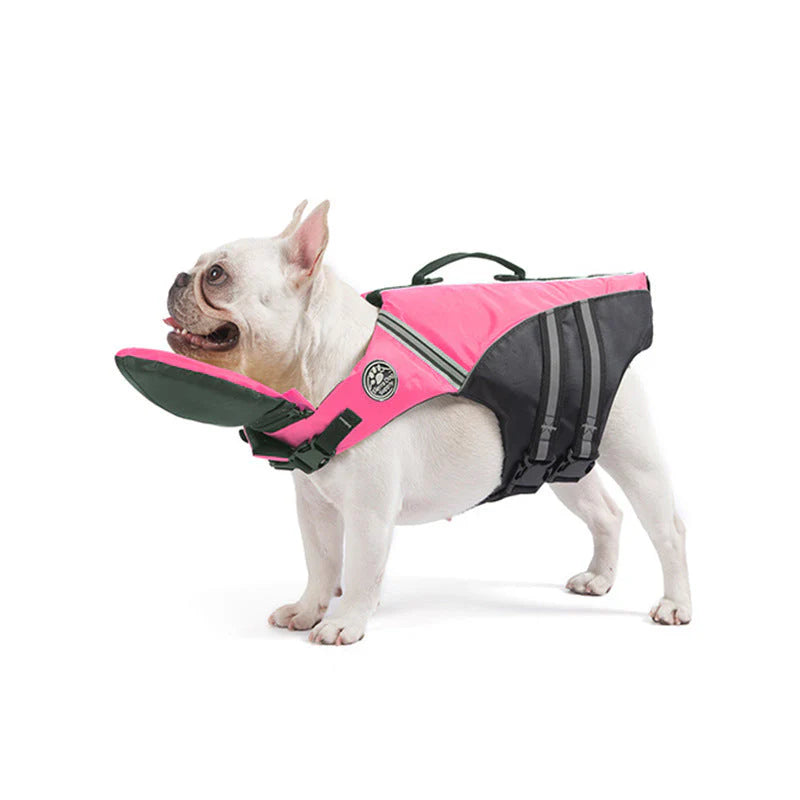 Dog Life Jacket – Adjustable Pet Swimming Vest with Chin Support & Rescue Handle