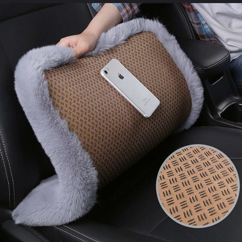 Plush Car Seat Cushions Grey