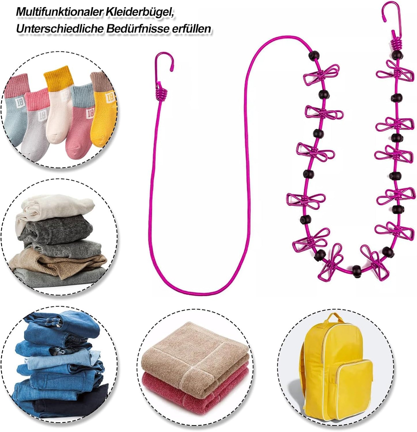 Portable Washing Line Elastic Clothes Line for Travel