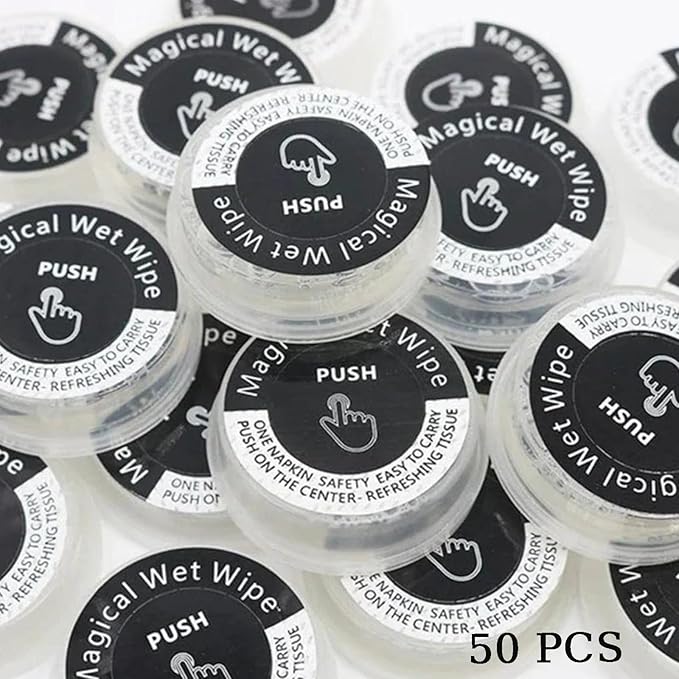 Pressed Portable Wet and Dry Wipes