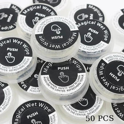 Pressed Portable Wet and Dry Wipes