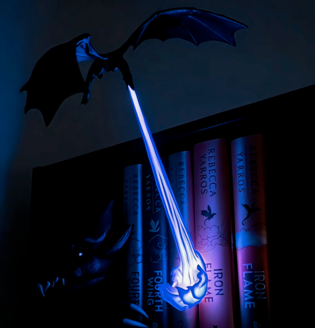 Epic Fire-Breathing Dragon Bookshelf Guardian & Display Figurine
