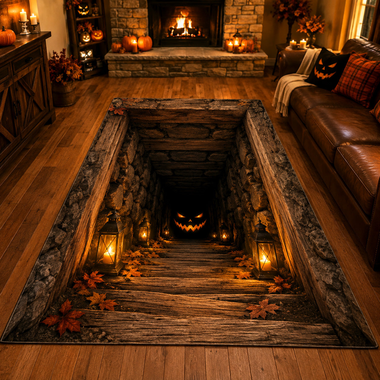 HarvestHaven™ Pumpkin Cellar Area Rug