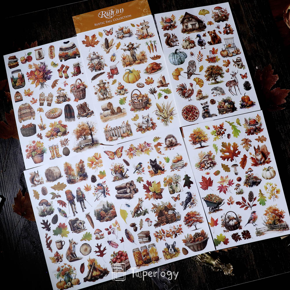 Toli Rustic Fall Rub-on Stickers