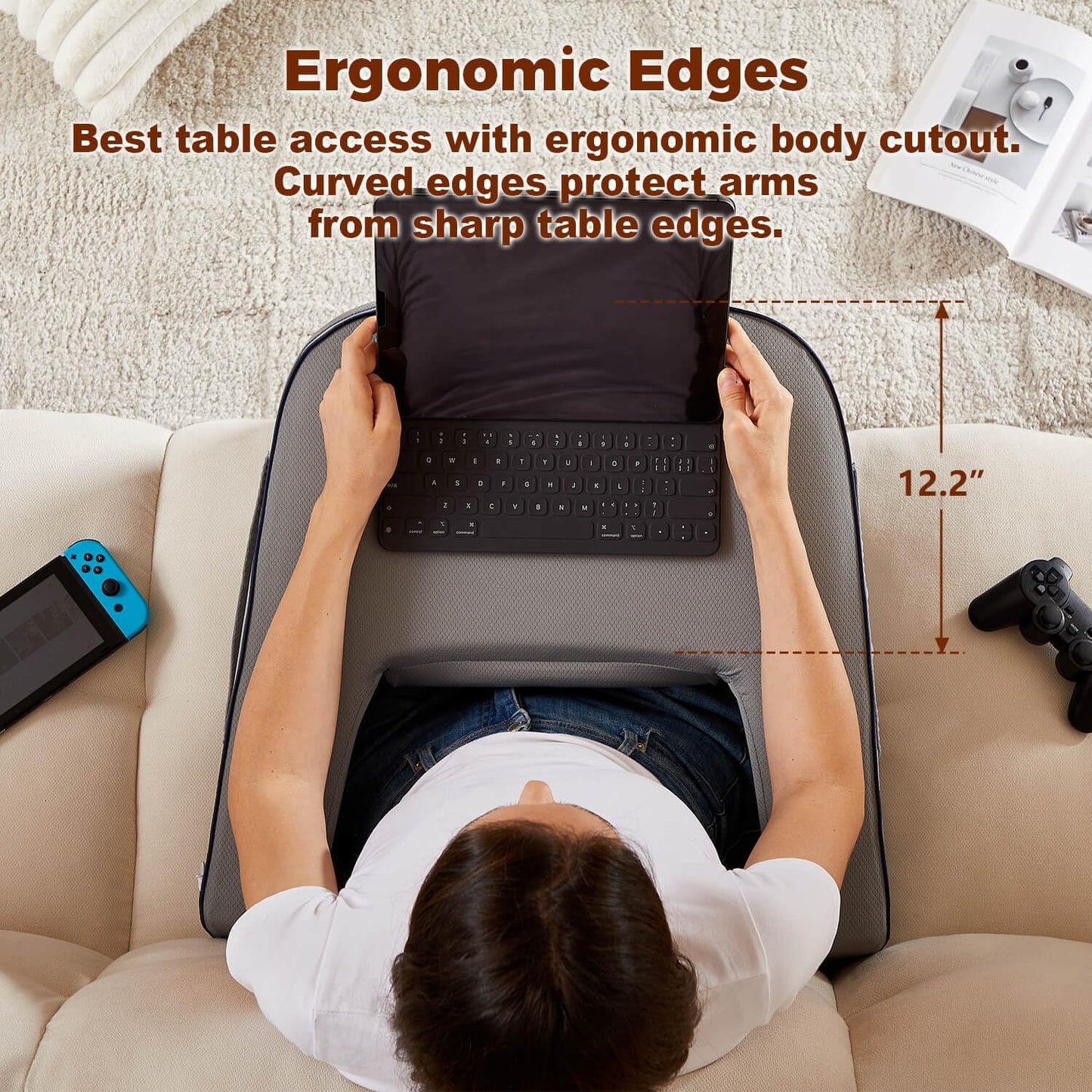 Reading Lap Pillow Lap Desk Pillow for Bed
