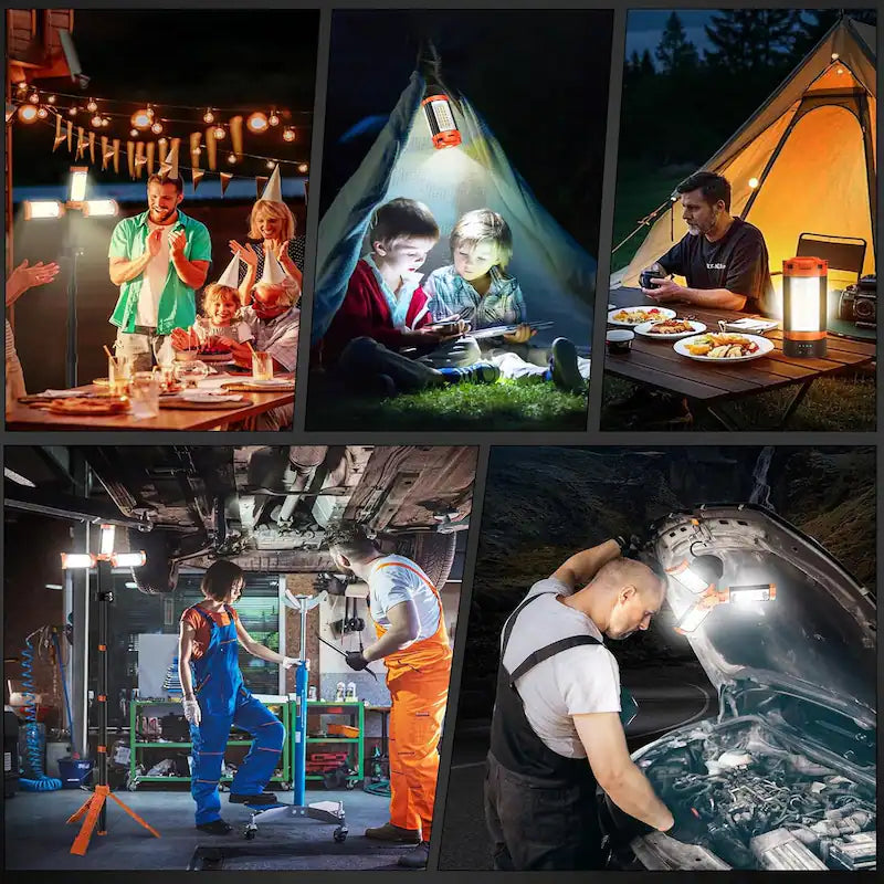 Rechargeable Camping Work Light with Tripod and Magnetic Base