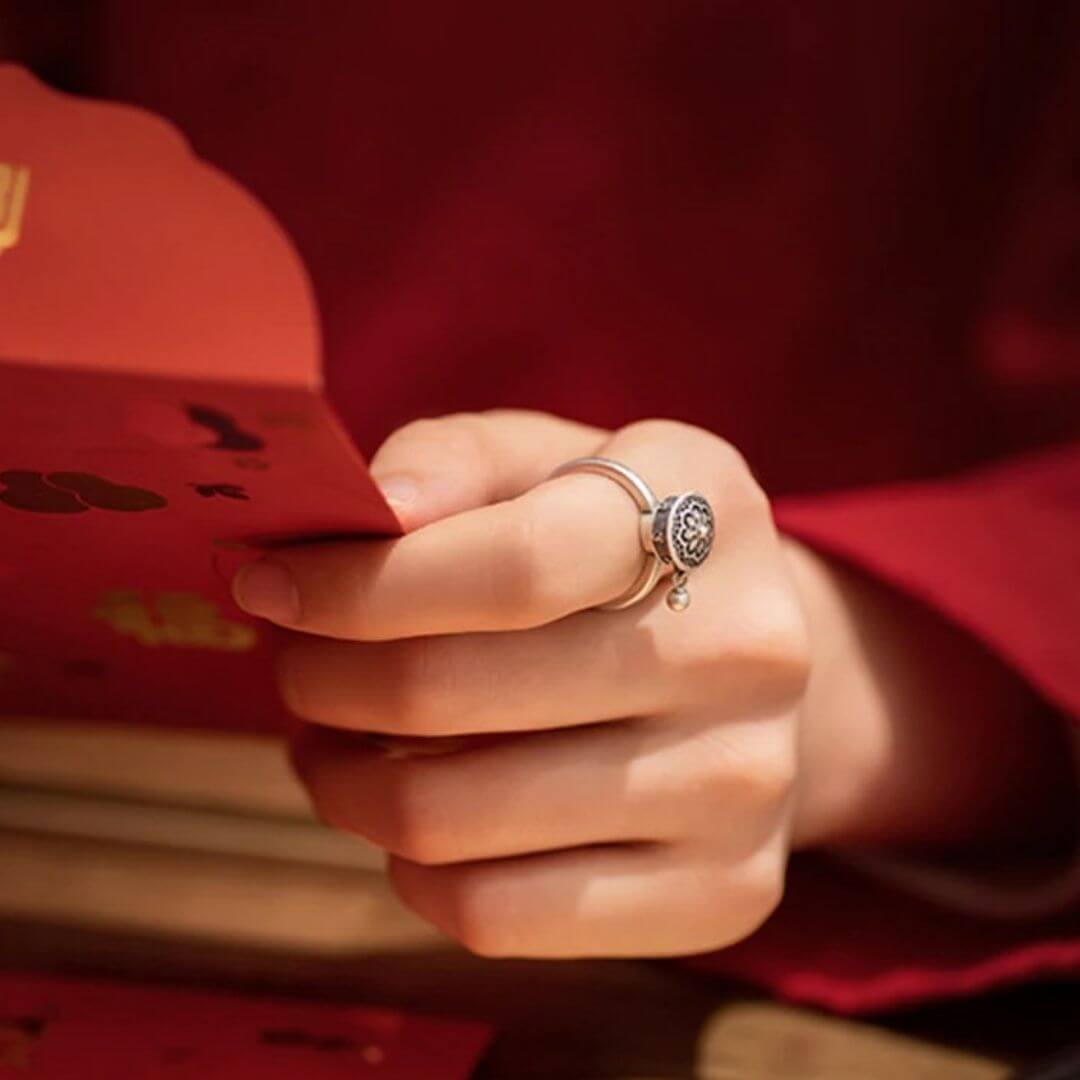 Lotus Anxiety Ring | Handcrafted Healing Ring