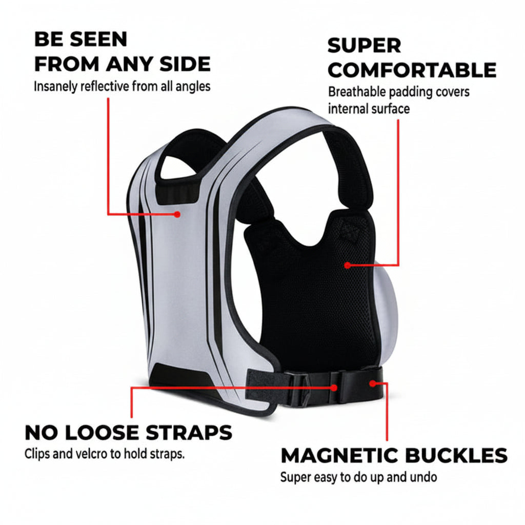 NightRider™ Reflective Motorcycle Chest Rig