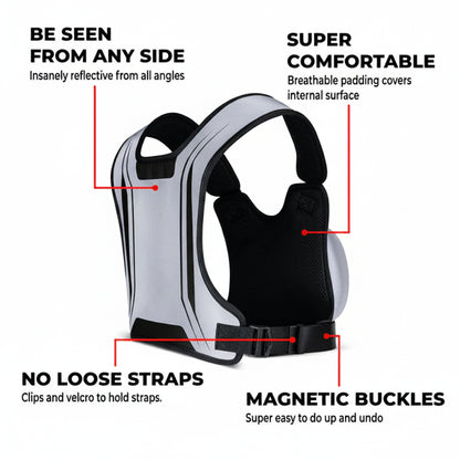 NightRider™ Reflective Motorcycle Chest Rig