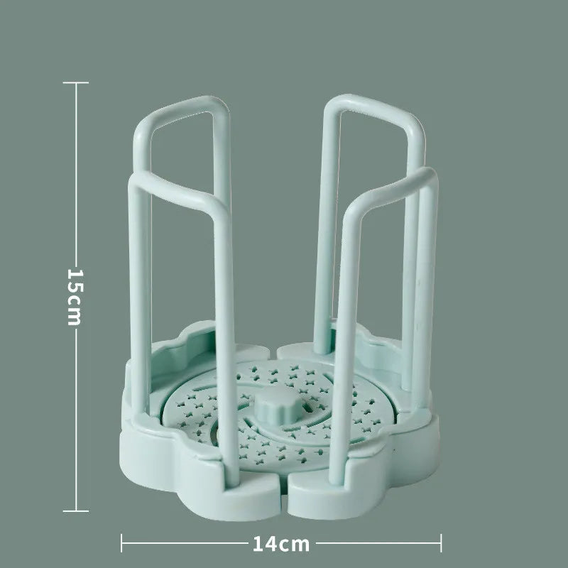 Retractable Dish Holder with Handle for Kitchen Organization