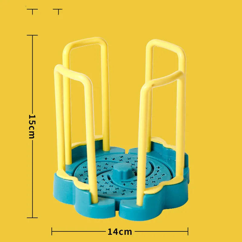 Retractable Dish Holder with Handle for Kitchen Organization