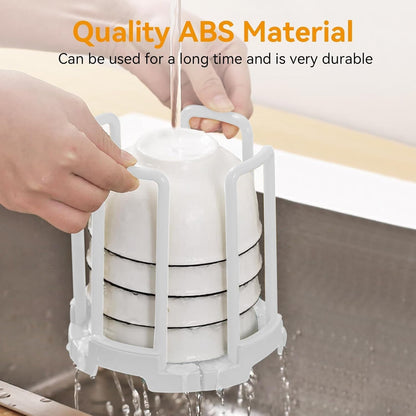 Retractable Dish Holder with Handle for Kitchen Organization