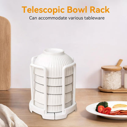 Retractable Dish Holder with Handle for Kitchen Organization