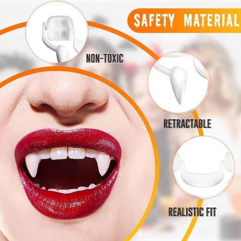 Retractable Vampire Teeth For Halloween