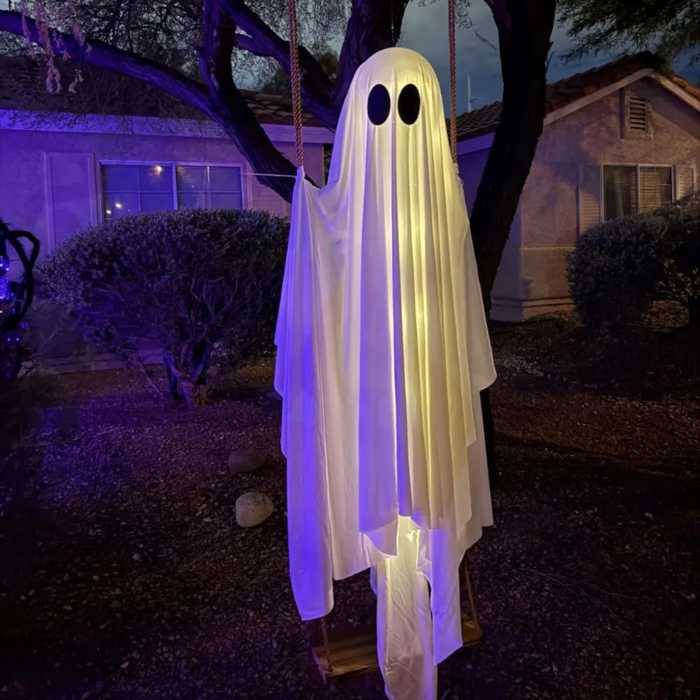 SwingingBoo™ LED Hanging Ghost Swing Decoration