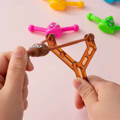 5PCS Funny Shooting Slingshot Prank Fake Poop Poo Game Antistress Children's Day Decompression Toy Kids Birthday Party Gift