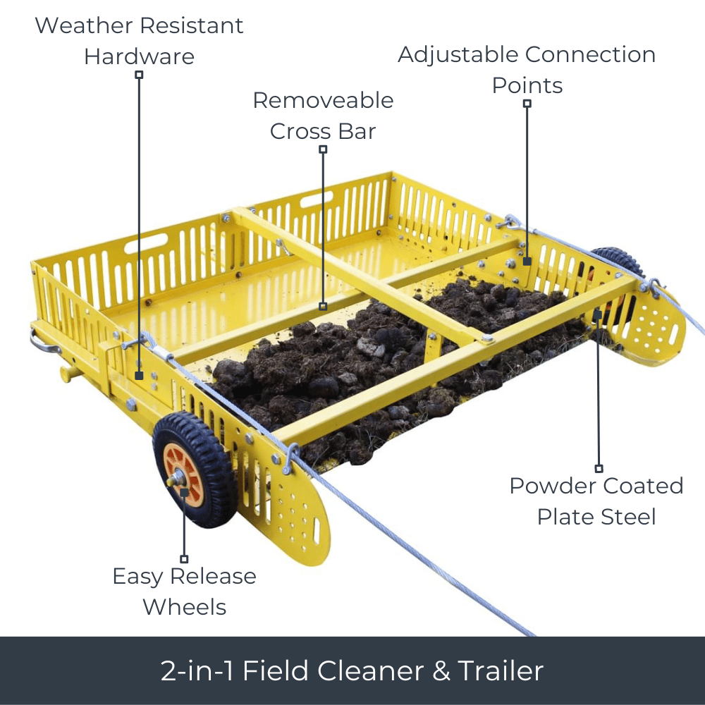 Scoop'N'Tow 2-in-1 Manure Scooper / Paddock Field Cleaner + Trailer