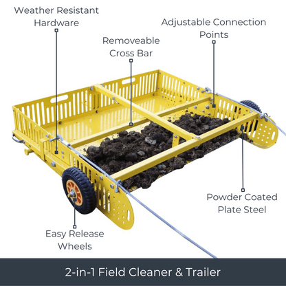 Scoop'N'Tow 2-in-1 Manure Scooper / Paddock Field Cleaner + Trailer