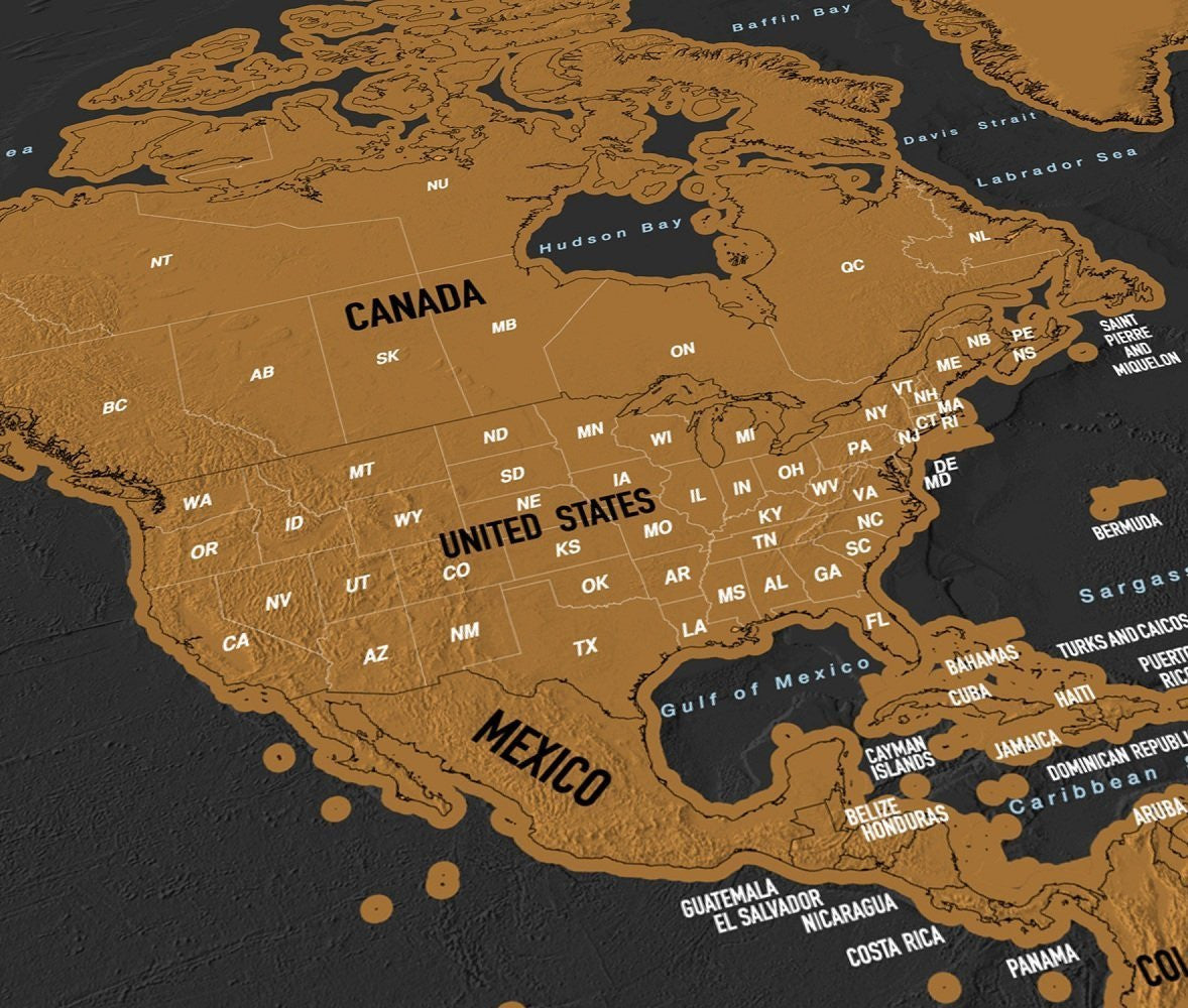 Scratch Off World Map Poster