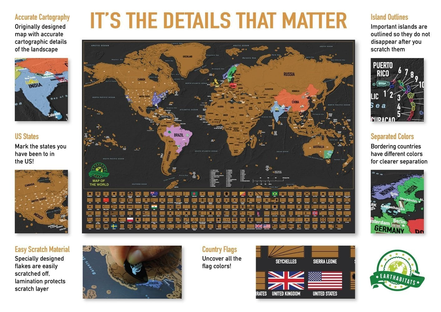 Scratch Off World Map Poster