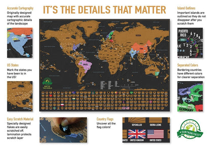 Scratch Off World Map Poster