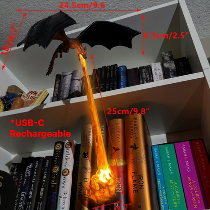 Epic Fire-Breathing Dragon Bookshelf Guardian & Display Figurine
