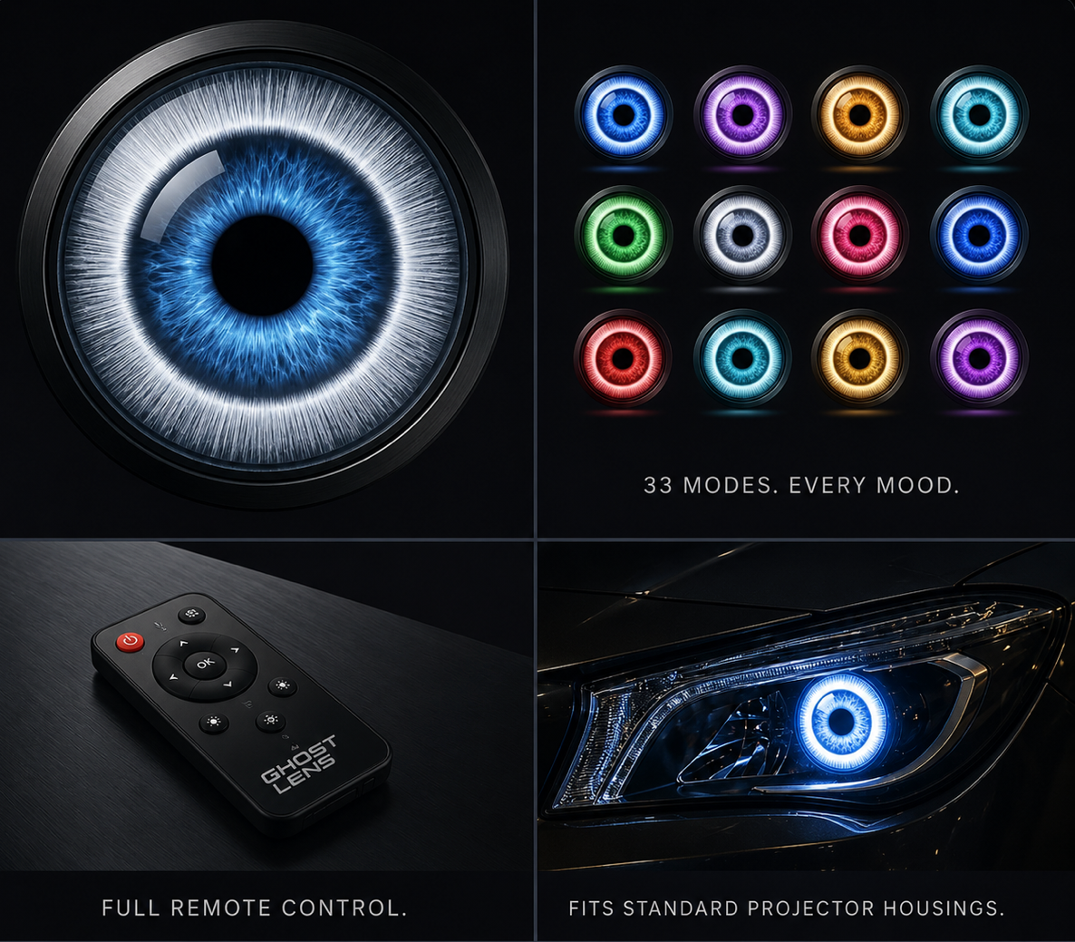DemonGlow Animated LED Headlight Kit 👁️🔥