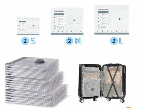 Travel Compression Vacuum Bags with Pump Combo