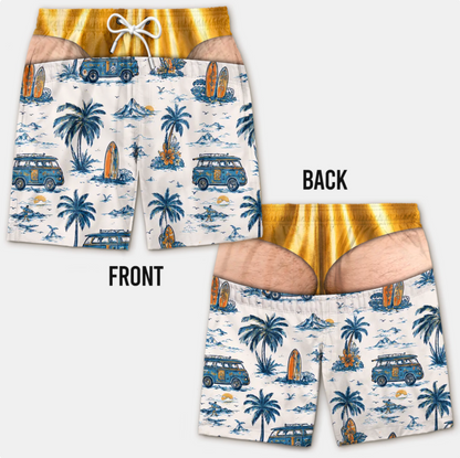FreedomCheeks™ Funny American Flag Swim Shorts