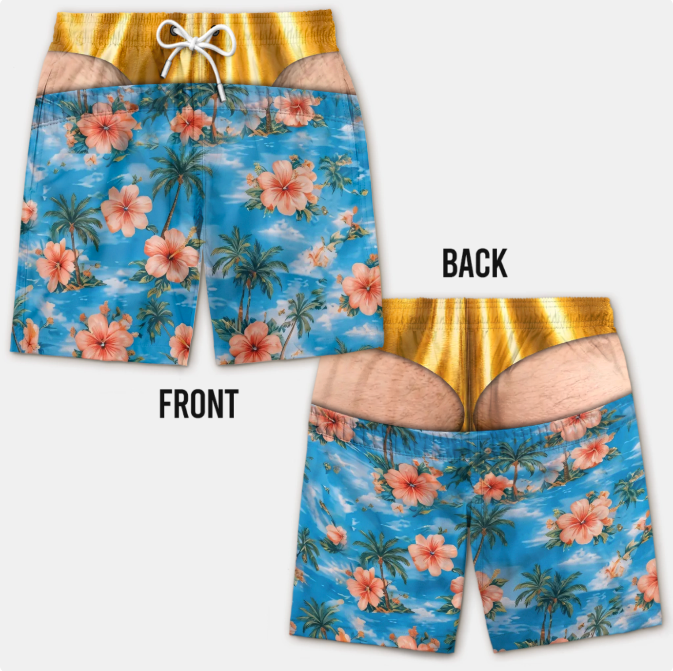 FreedomCheeks™ Funny American Flag Swim Shorts