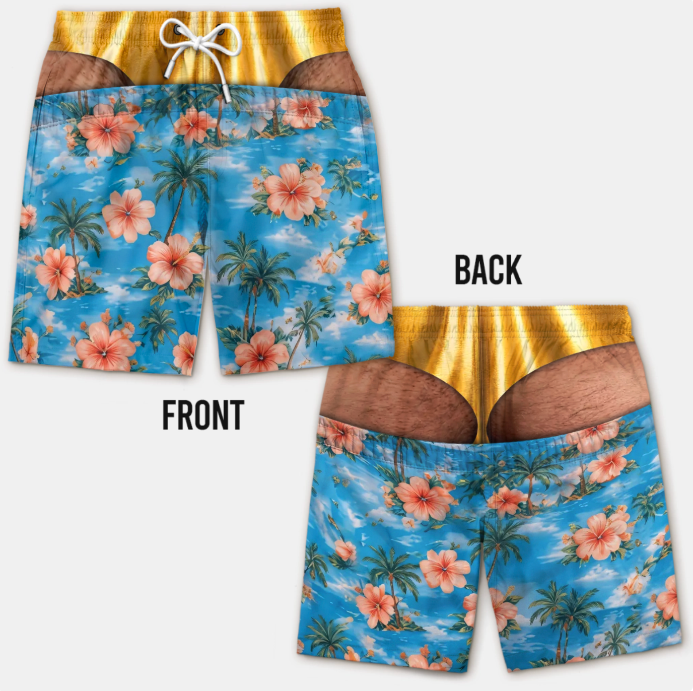 FreedomCheeks™ Funny American Flag Swim Shorts