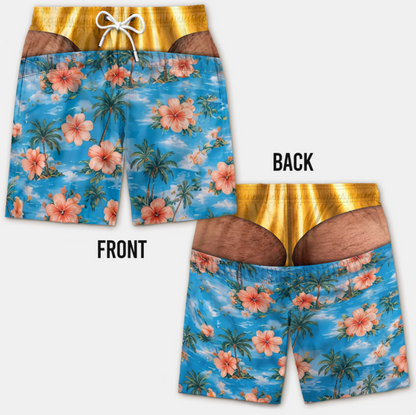 FreedomCheeks™ Funny American Flag Swim Shorts