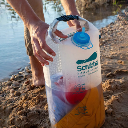 Waterclear Wash Bag - a translucent portable washing machine