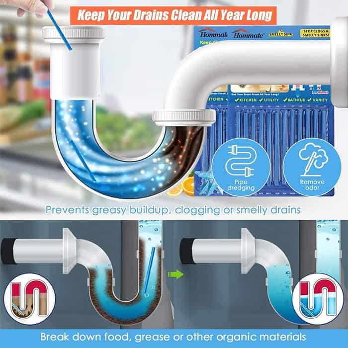 SinkSticks, 12 Piece Drain Cleaning Rod Set 1 + 1 FREE