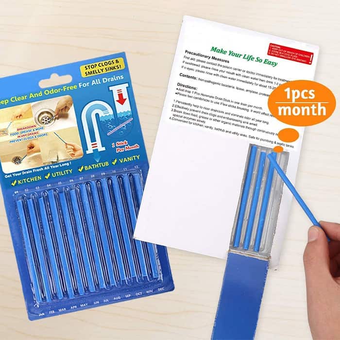 SinkSticks, 12 Piece Drain Cleaning Rod Set 1 + 1 FREE