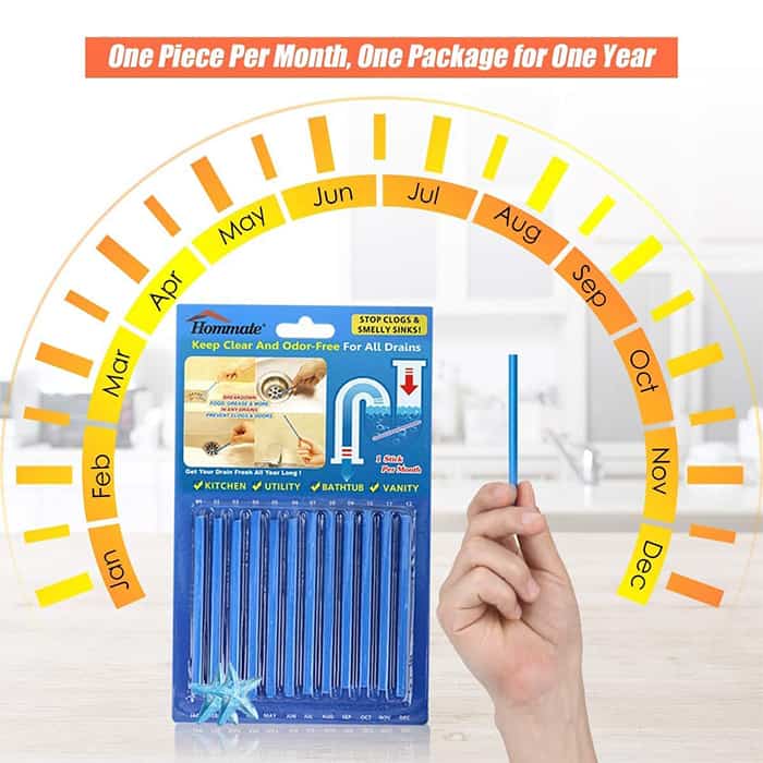 SinkSticks, 12 Piece Drain Cleaning Rod Set 1 + 1 FREE