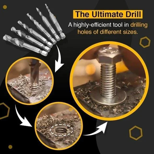 🎁2024 New Year Hot Sale🎁--Thread Tap Drill Bits 6Pcs Set